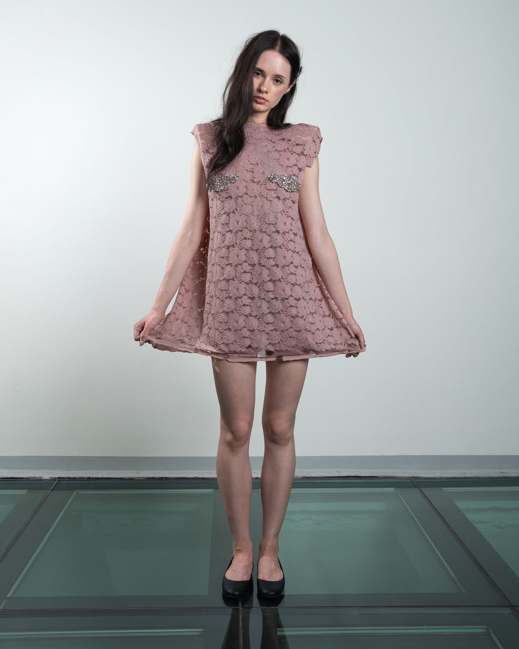 Lace Shoulder Dress